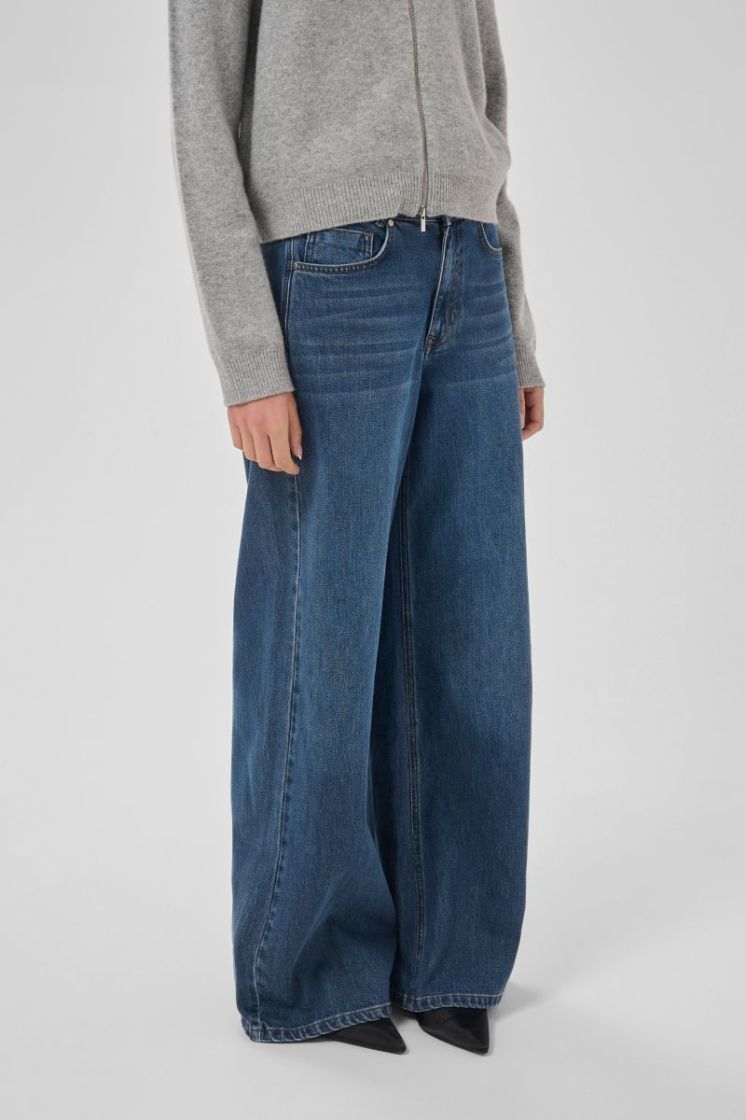 Jeans Wide MWNida 139 100062 Dark Blu