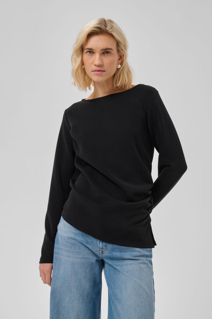 Helle Asymmetric Blouse  100031 Black