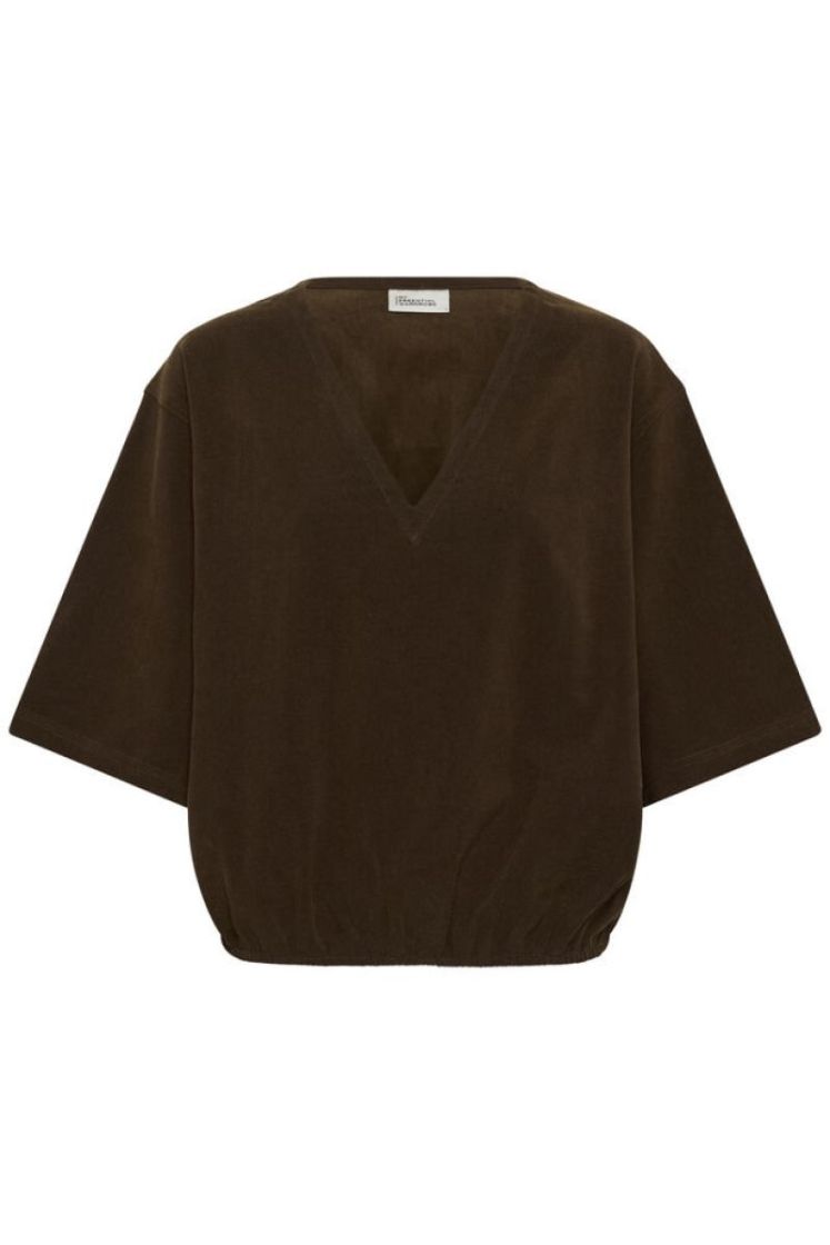 Dora V-Neck Tee 181027 Bison