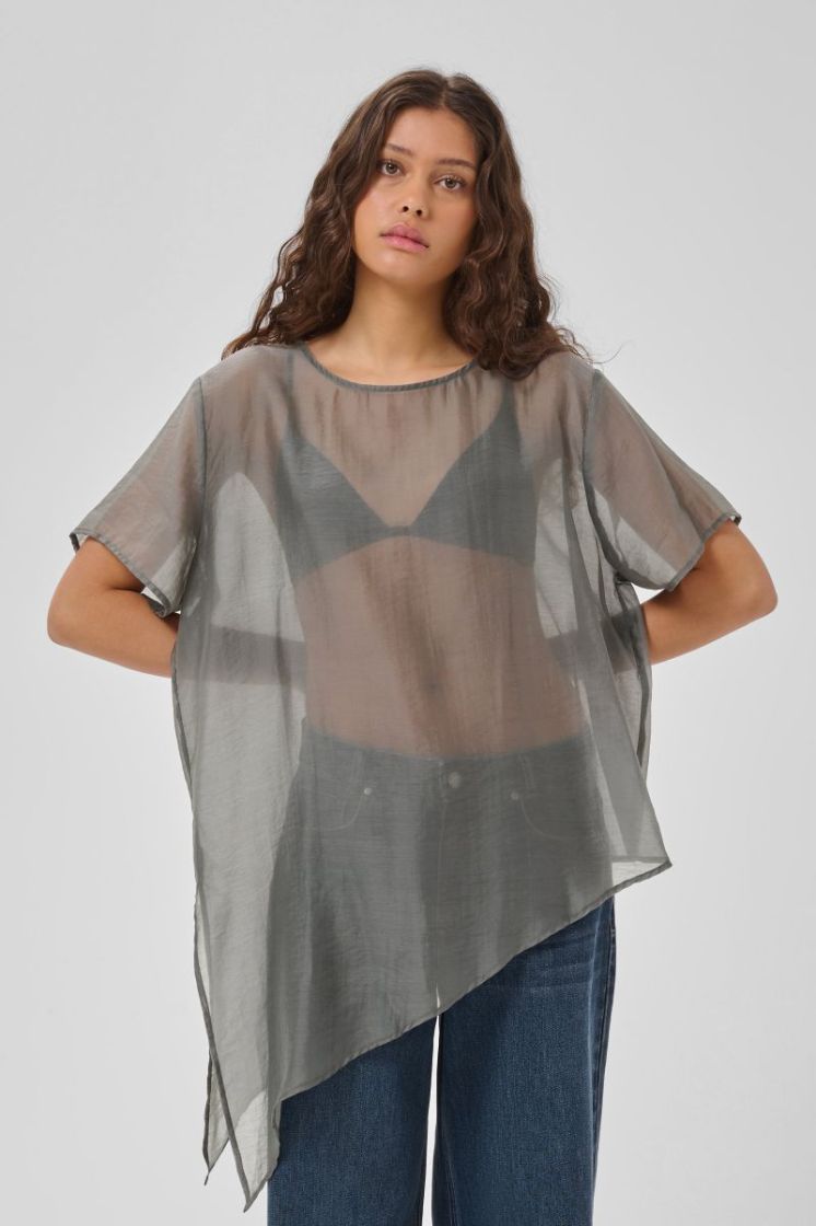 Smilla Asymmetric Tee 193906 Dark Sha