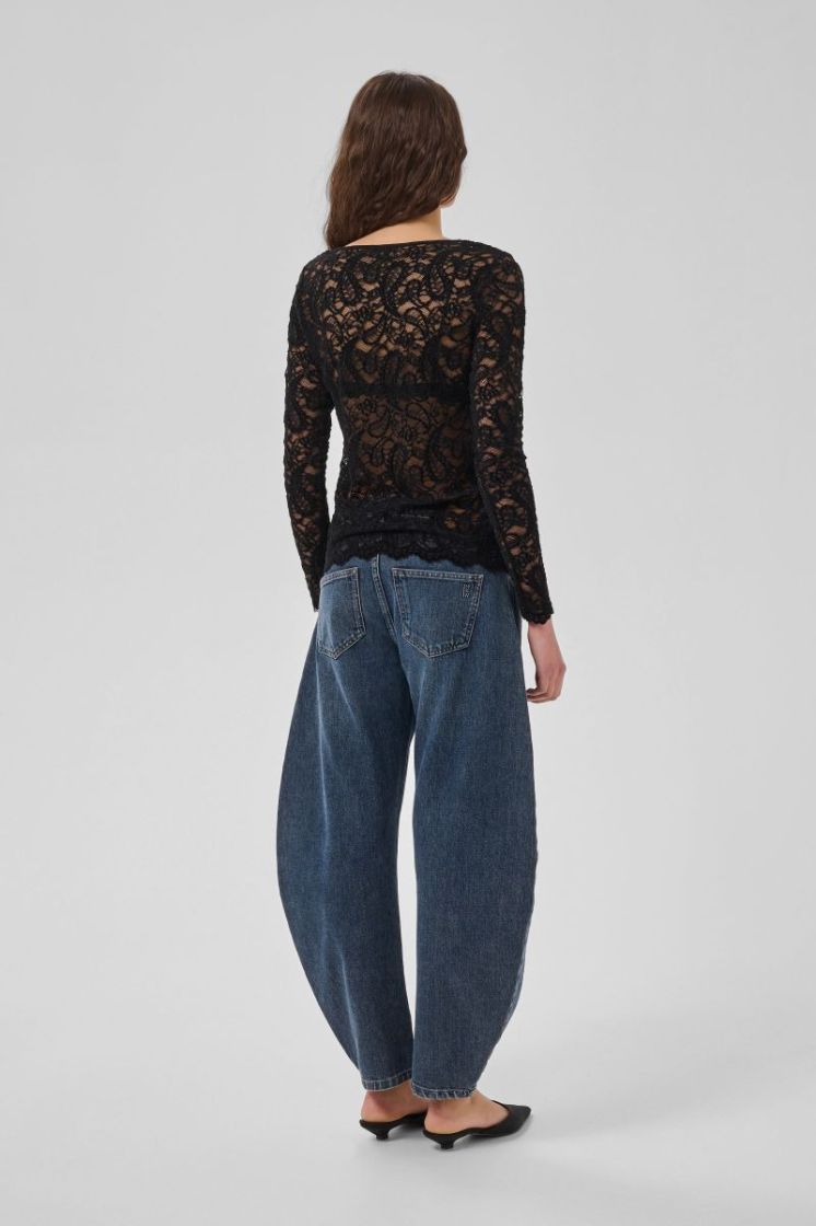 Salvi LS Lace Blouse 100031 Black