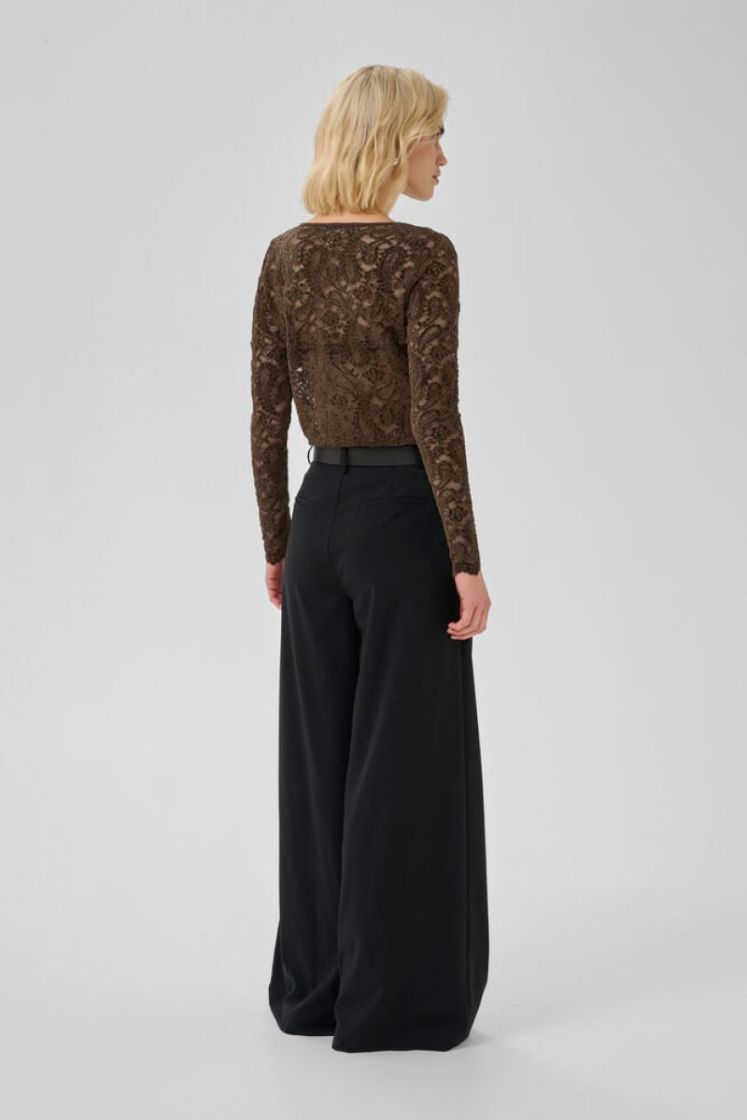 Salvi LS Lace Blouse 109828 Dark Bro