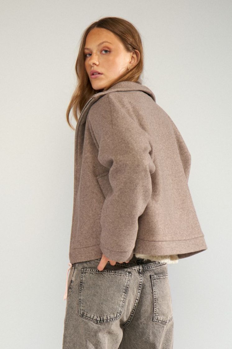 Kimla zip jacket 5726 deep taupe