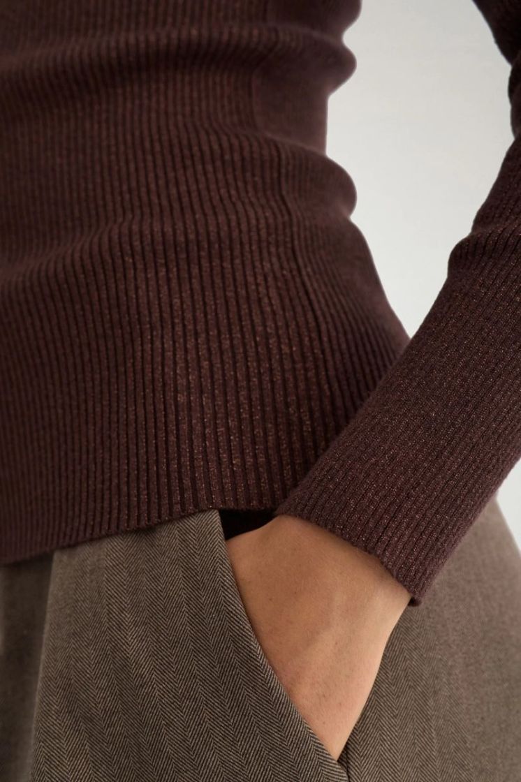 Bia lurex LS pullover 5034 chocolate