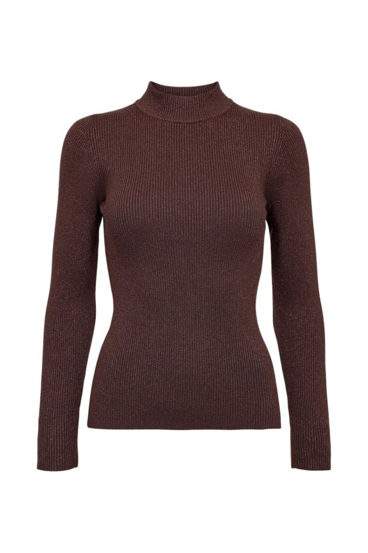 Bia lurex LS pullover 5034 chocolate