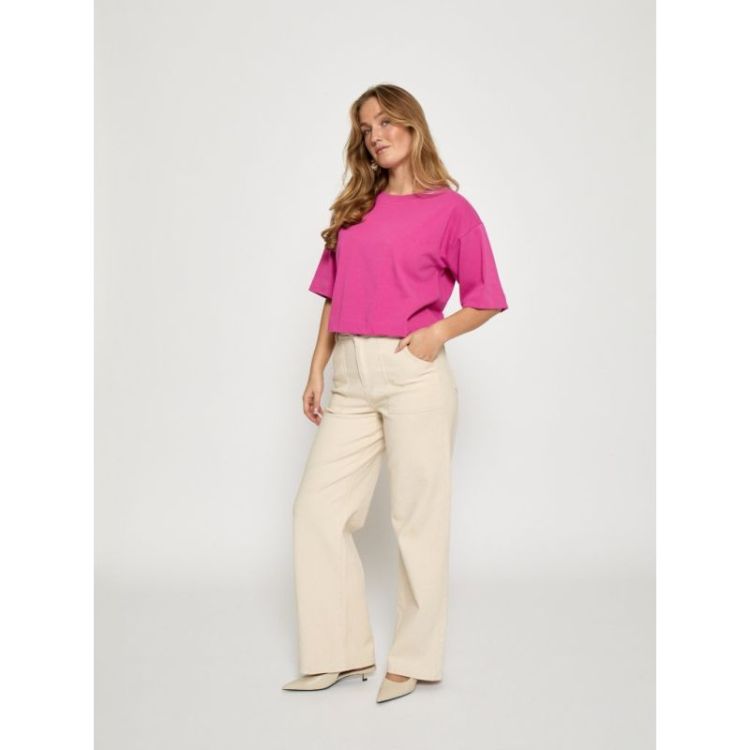 Gamma Cropped GOTS T-Shirt rose violet 047