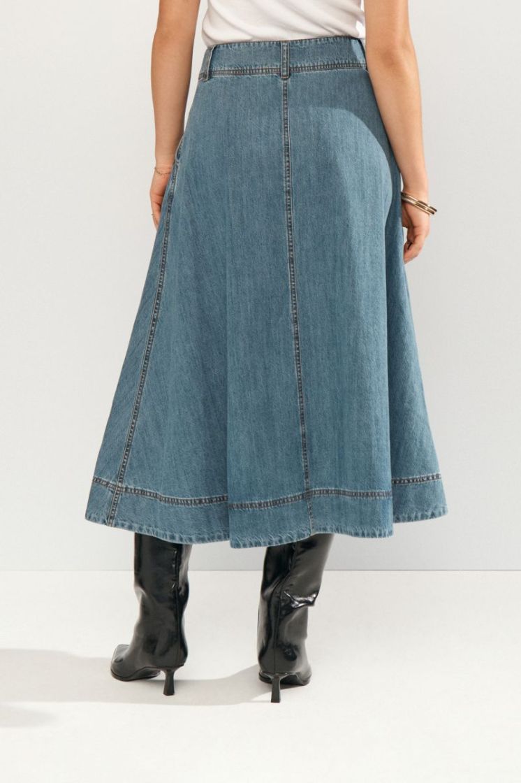 Sandie denim long skirt 3013 medium blu