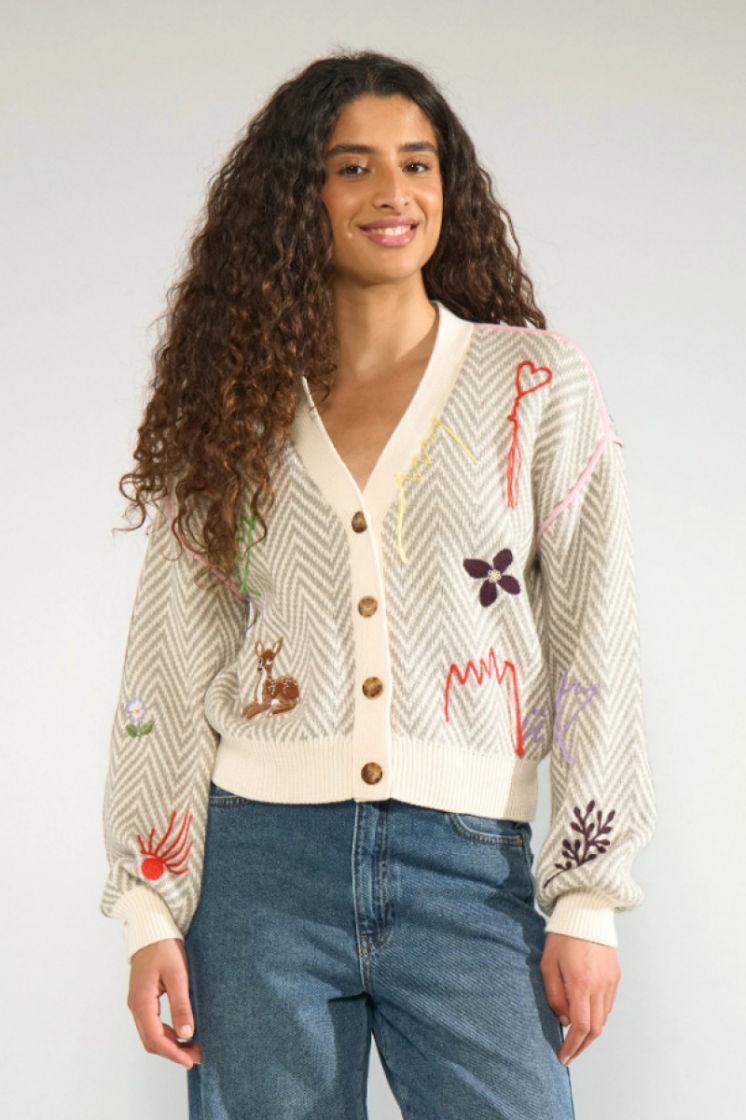 Ravissi Cardigan  Light grey mel