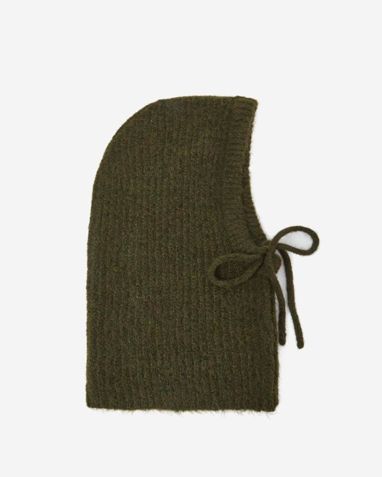 Wool-blend balaclava kaki