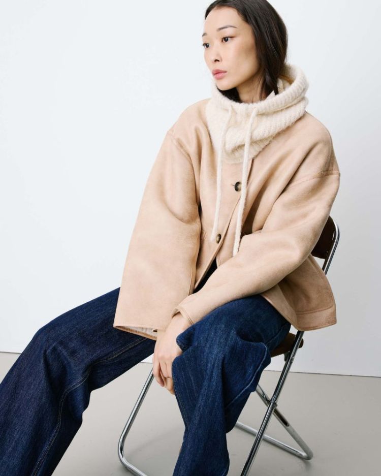 Wool-blend balaclava sable