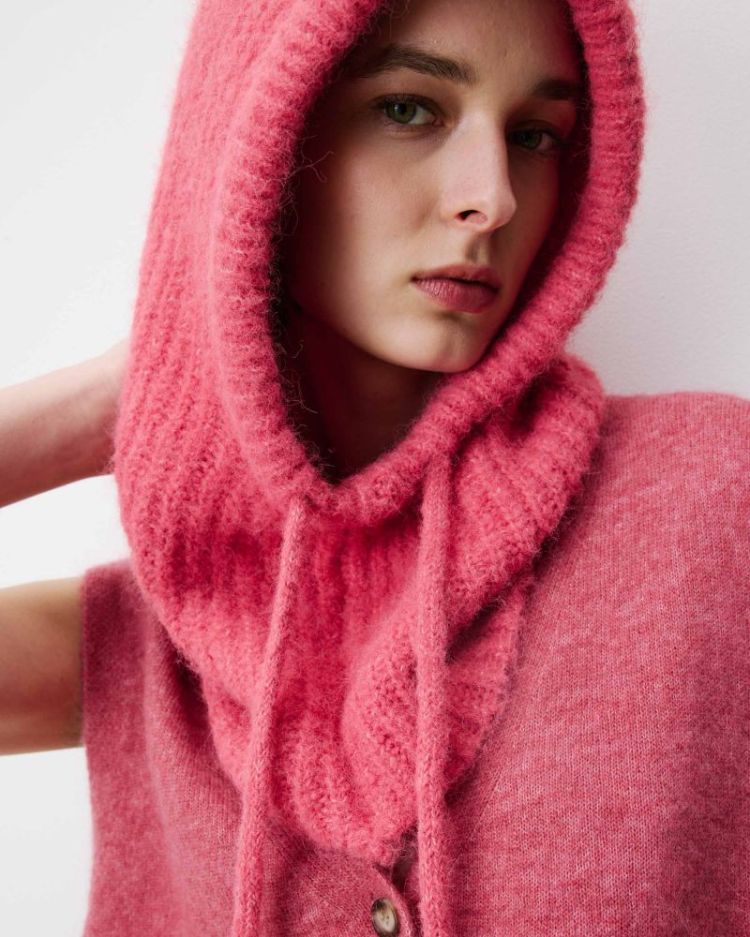 Wool-blend balaclava blush