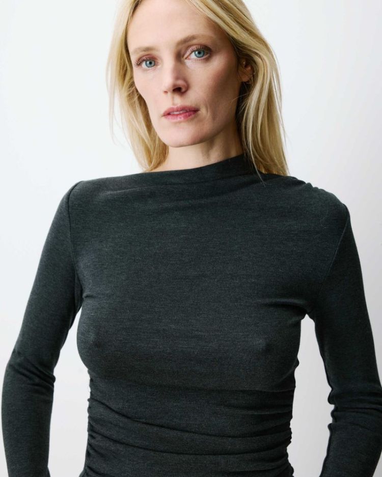 asymmetric draped top Aurygny anthracite