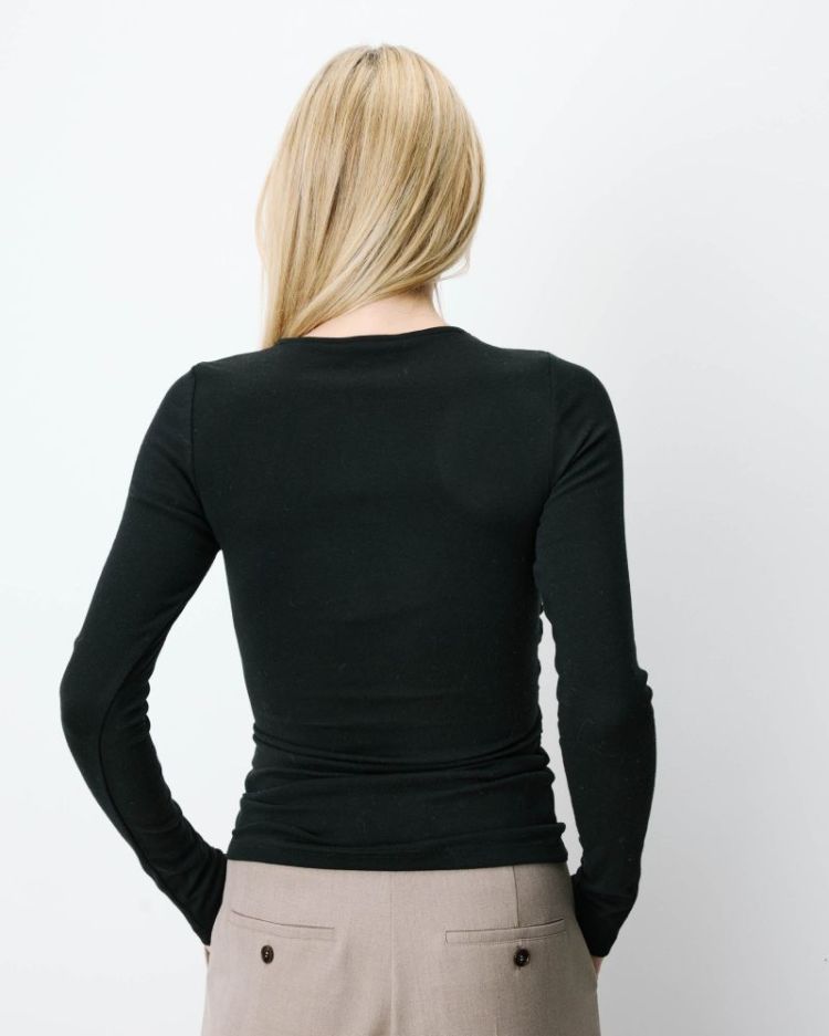 Ruched wrap top noir Azul noir