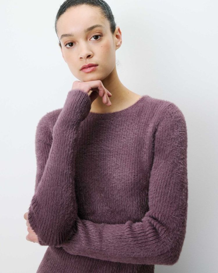 Fluffy knit aubergine Auryn aubergine
