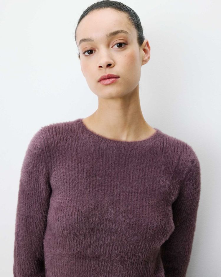  Fluffy knit aubergine Auryn aubergine