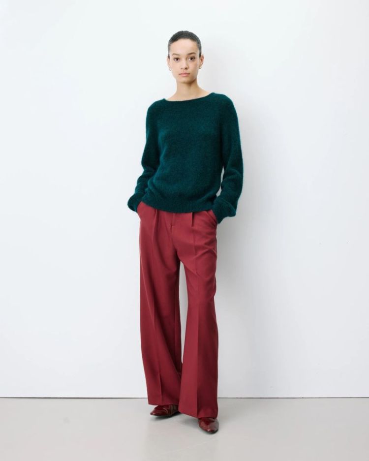 Backless knit sweater Anthemis emeraude