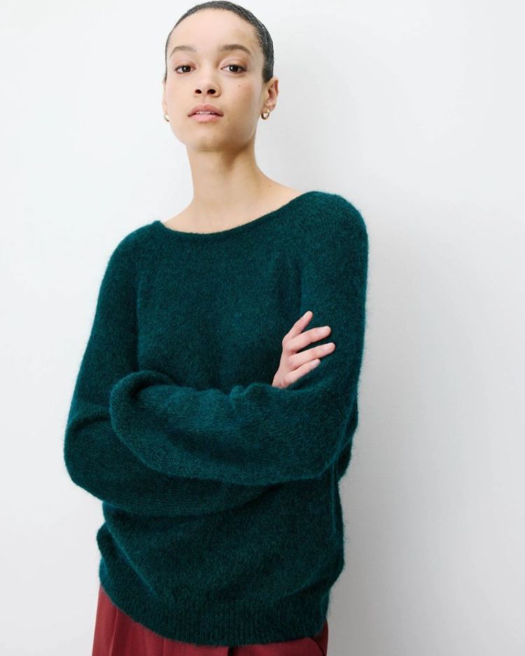 Backless knit sweater Anthemis emeraude