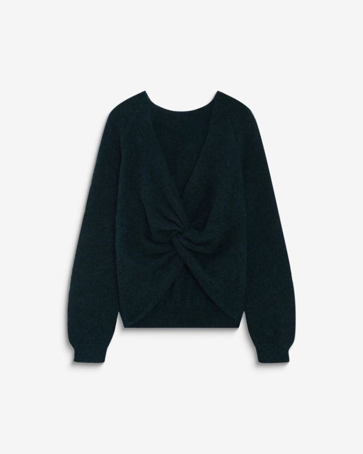 Backless knit sweater Anthemis emeraude