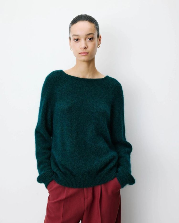 Backless knit sweater Anthemis emeraude
